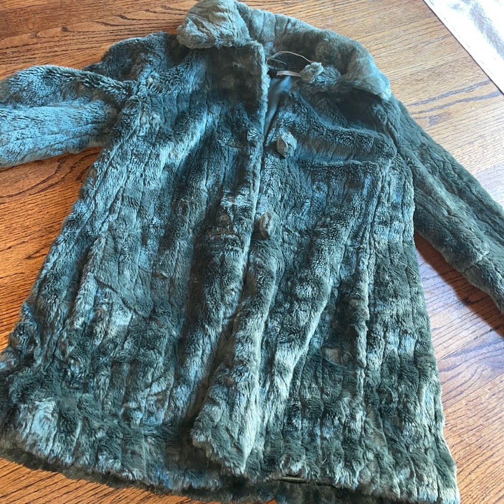 Topshop faux fur in teal